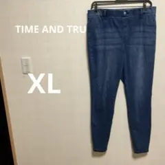 TIME AND TRUストレッチデニムパンツ XL ブルー