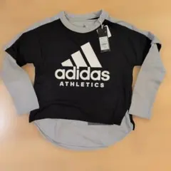 新品　サイズ140 アディダス　ブラック/ホワイト 長袖カットソー