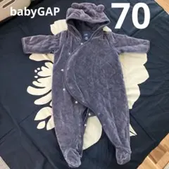 ベビーギャップ　クマ耳　足付き　キルトジャンプスーツ