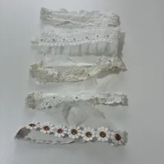 ホワイトヘアバンド5点セット