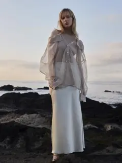 【美品】アセテートサテンバイアススカート　フレイアイディー　Sサイズのサムネイル