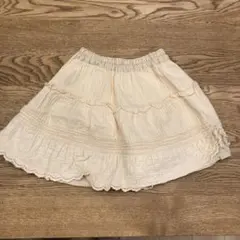 フリル付きクリーム色スカート　110