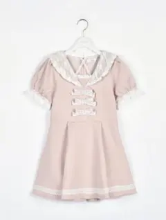 evelyn セーラーリボンロンパース ピンク