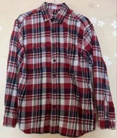 UNIQLO コットンネルシャツ S 赤チェック