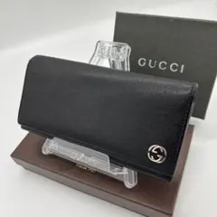 極美品　GUCCI グッチ　長財布　二つ折り　ブラック　S001 極美品 GUCCI グッチ 長財布 二つ折り ブラック S001 - メルカリ