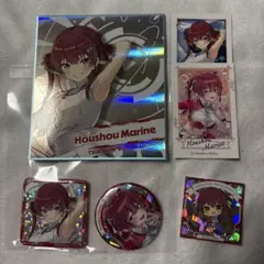 宝鐘マリン　色紙　チェキ風カード　缶バッジセット　ホロライブエキスポ