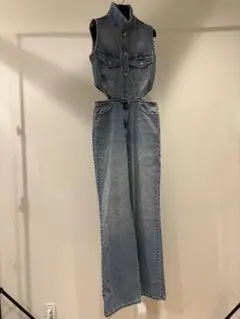 新品未使用 ZARA ザラ ダメージ加工 オールインワンデニム EUR サイズM