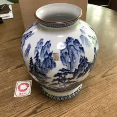 青花釉下彩「喜」字二重喜蓋をした壺景徳鎮 陶磁器 装飾品 現代工芸品