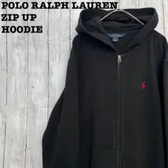アメリカ古着ポロラルフローレン　ワンポイント刺繍ロゴジップアップスエットパーカー