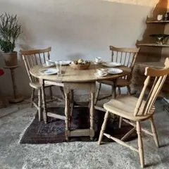 ビンテージ　ゲートレッグテーブル ドロップリーフテーブル 剥離