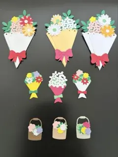 アルバム飾り　クラフトパンチ　花束　オーダー受付中( ＾∀＾) クラフトパンチ 花束D アルバム カード お花 - メルカリ