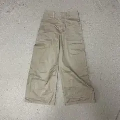 ベージュ ワークパンツ サイドポケット付き