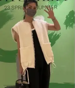 美品☆ gypsohila ジプソフィア 2Ribbon ツイードジレ