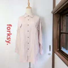 forksy. ワッシャーサテン ダブルポケットビッグシャツのサムネイル