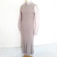 美品◎Apuweiser-riche ニットワンピース 長袖シャツ 2点セット