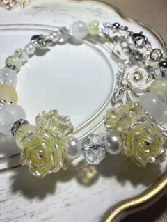 レモンカラー ブレスレット ワイヤー仕様 クリアイエロー