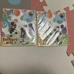 ハイキューファンパーク来場者記念特典のミニ色紙2枚
