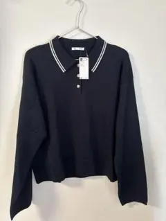☆新品未使用☆GU ポロセーター　ネイビー ポロシャツスタイル 長袖セーターXL