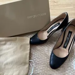 sergio rossi 本革　ブラック　エナメル　パンプス　ヒール　34