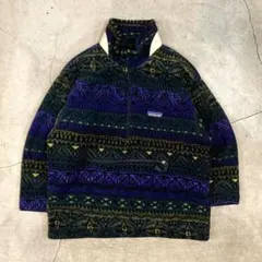 USA製 パタゴニア シンチラ 総柄 フリース スナップT キッズ 10