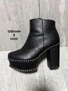 ★厚底ショートブーツ★黒色★Lサイズ★24.5㎝