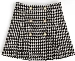 GRL インパン裏地付き千鳥格子柄プリーツミニスカートat2128