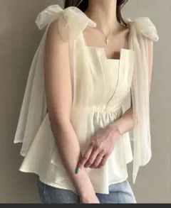 【限定値下げ中】チュールリボンキャミフレアビスチェ