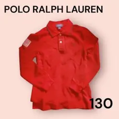POLO RALRH LAUREN 長袖　ポロシャツ　星条旗　赤　ラルフローレン