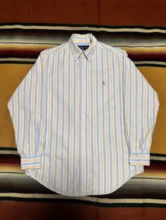 90s Ralph Lauren マルチストライプシャツ ポニー刺繍ロゴ