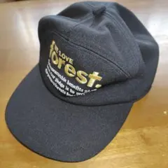 WE LOVE forest. メッセージキャップ 黒