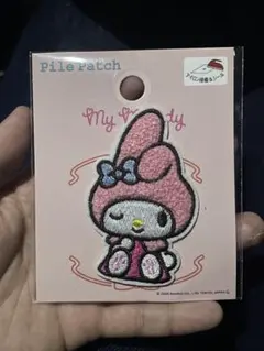 マイメロディ パイルワッペン 約8cm x 6cm