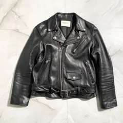 B15827 美品 ビューティフルピープル　ダブルライダースジャケット黒150