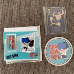 チェンソーマンカフェ【 ビーム 】コースター、デフォルメアクスタ　＆　プラザ特典
