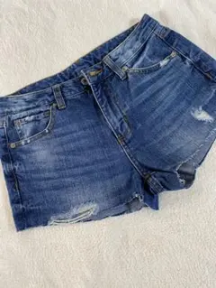GU デニムショートパンツ ダークブルー