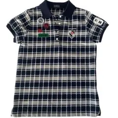 【美品】PEARLYGATESパーリーゲイツ半袖ポロシャツチェック柄レディース