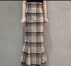 snidel スナイデル　ハイウエストタイトヘムフレアチェックスカート