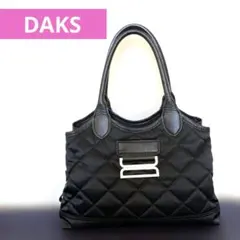 【美品】DAKS ダックス　キルティング ハンドバッグ 黒