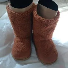 オレンジ ファーブーツ 15.0cm