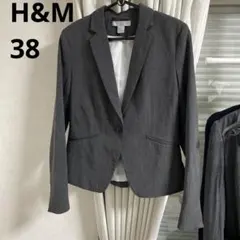 美品　Ｈ＆Ｍ グレー スーツ　シングルボタン ジャケット M 38 ブレザー
