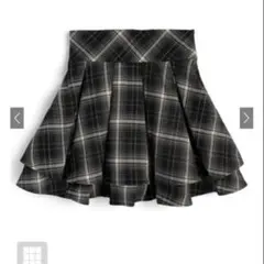 インパン裏地付きチェック柄ティアードフレアミニスカート[ai229]