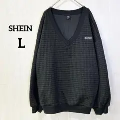 【SHEIN】スウェット トレーナー 黒 L ビッグシルエット カジュアル
