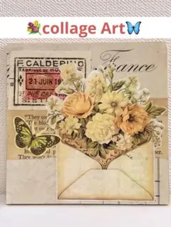 コラージュアートボードFlower Letter