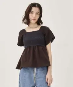 PUBLIC TOKYO パフィリブハーフスリーブニットのサムネイル