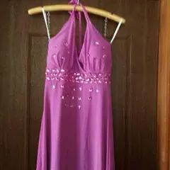 キャバ用ドレス。ピンク紫でビジュー付きです。