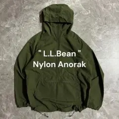 L.L.Bean ナイロンアノラックパーカ オリーブグリーン フルジップ L