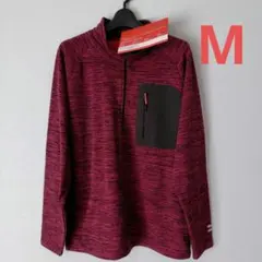 Mサイズ　ブロックフリースハーフジップシャツ