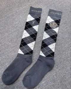HV POLO 글리터 아가일 라이딩 양말 1켤레