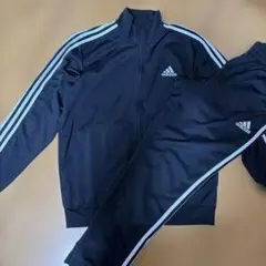 adidas ブラックジャージ xo(2XL)ストライプ
