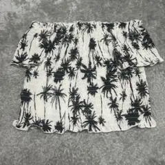 オフショルダー パームツリー柄 シャツ