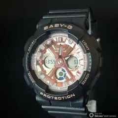 【稼働品】CASIO BABY-G デジタル腕時計 ブラック/ローズゴールド